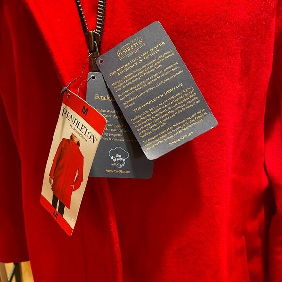 Red Pendleton Wool Blend Coat. Medium. - Picture 9 of 12
